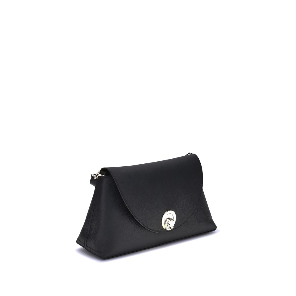 Coccinelle Schwarze Kalbshaut Bos Taurus Schultertasche